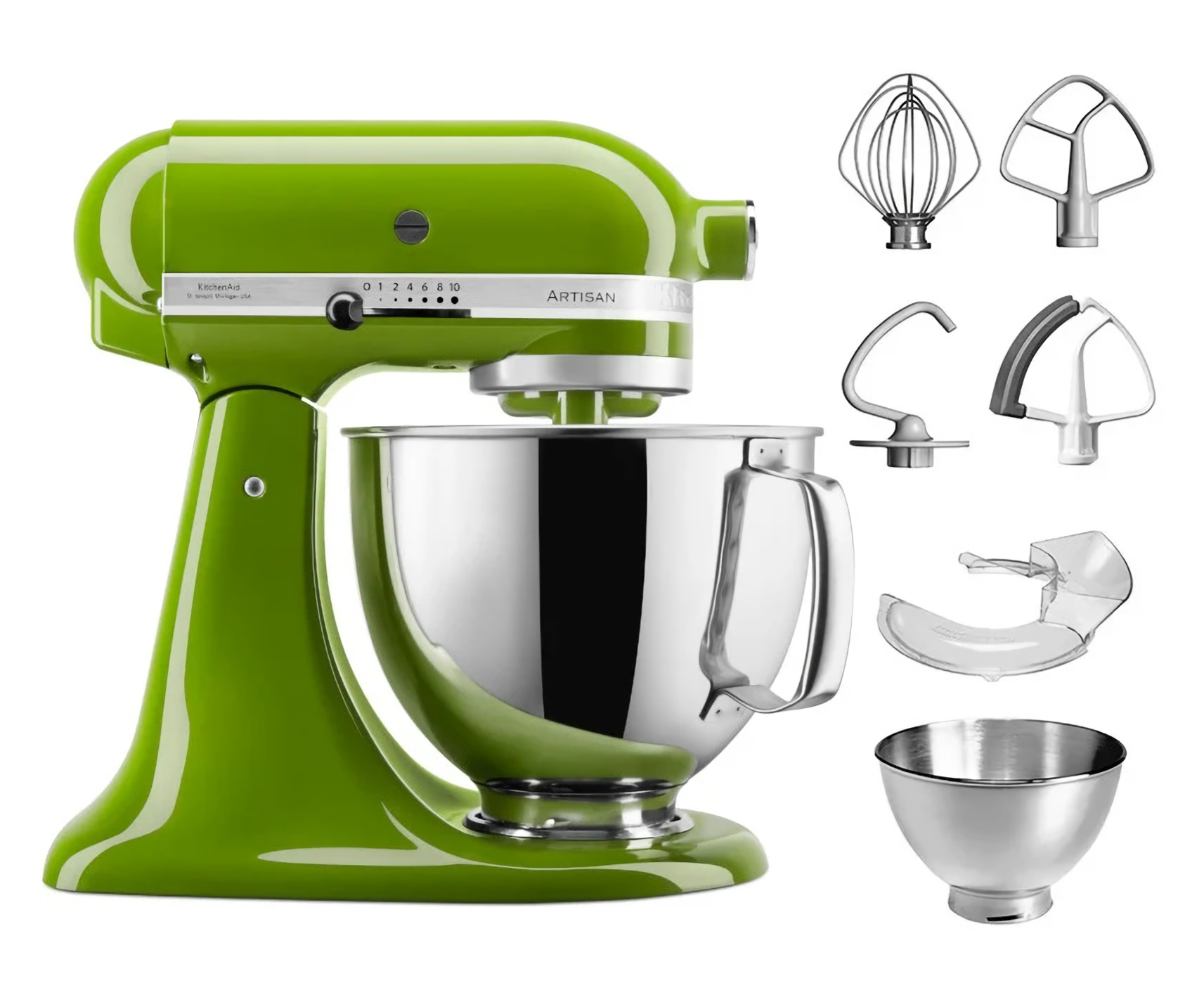 220 Volt KitchenAid 5KSM175PSEGA Artisan Stand Mixer - Green Apple