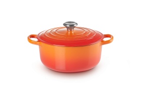 Le Creuset - Okrągła Brytfanna 22 cm SIGNATURE Płomienny